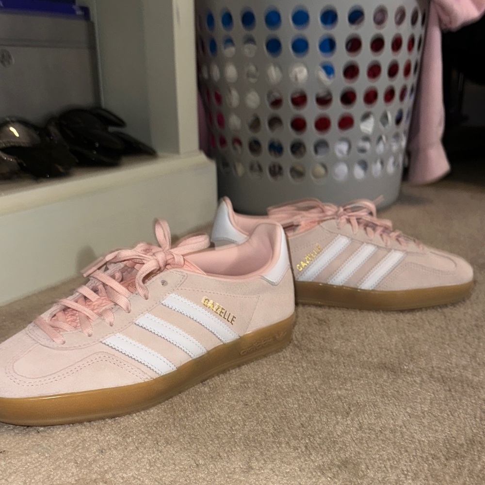 Adidas Gazelle Soft Pink and White Sneakers